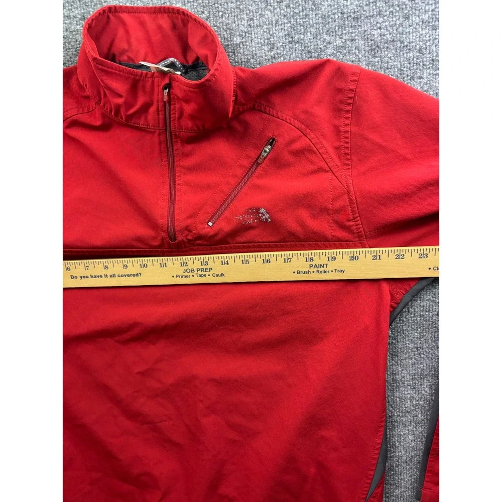 The North Face Pullover Mens Large Red 1/4 Zip Reflective Thumbholes 67948